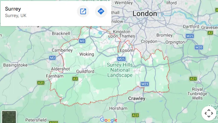 Areas covered map